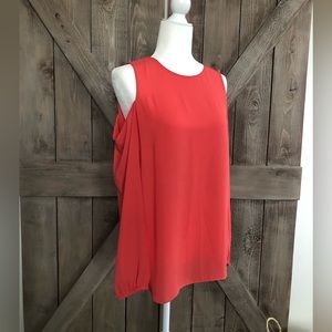 Ann Taylor Cold shoulder top Coral Sz S
